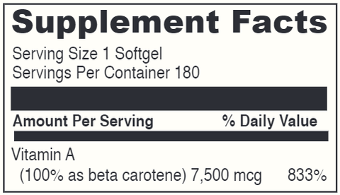Beta Carotene 180 Softgels (DaVinci Labs)