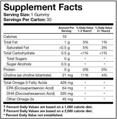 Biomega-DHA™ Gummies (Biotics Research) supplement facts