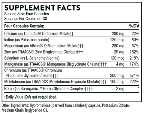 Biomins II (Thorne) Supplement Facts