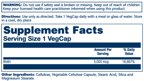 Biotin 5000 mcg Time Released Solaray