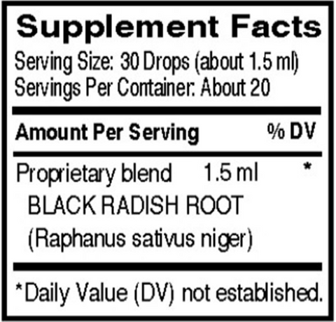 Black Radish (Energique) Supplement Facts