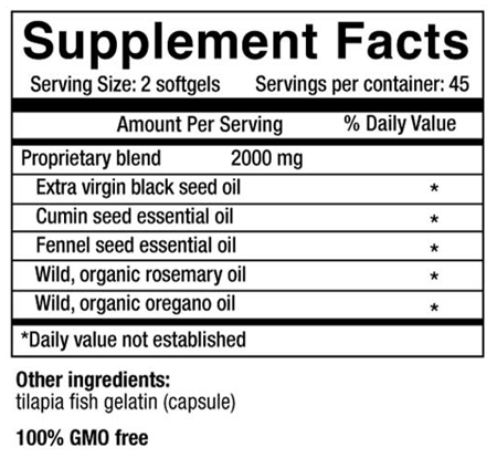 Black Seed Oil Softgels Physicians Strength
