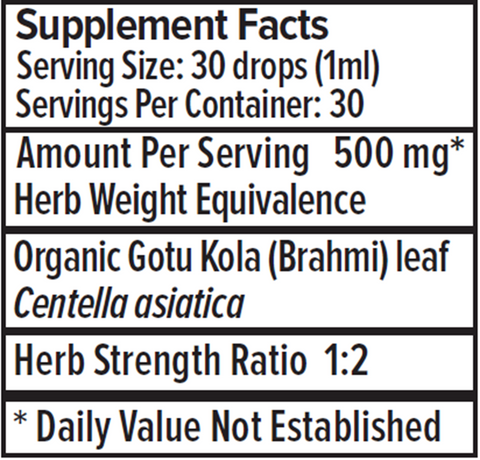 Brahmi Liquid Extract Organic (Banyan Botanicals) Supplement Facts