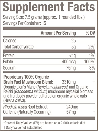 Brain Fuel+ Mocha Mushroom Superfood Drink Mix (Om Mushrooms)