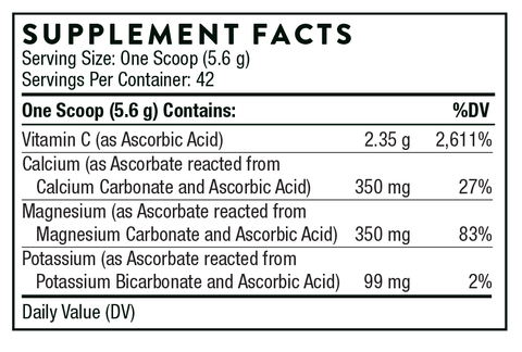 Buffered C Powder (Thorne) Supplement Facts