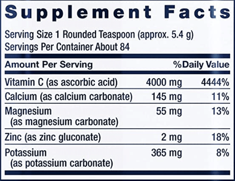 Buffered Vitamin C Powder (Life Extension) Supplement Facts