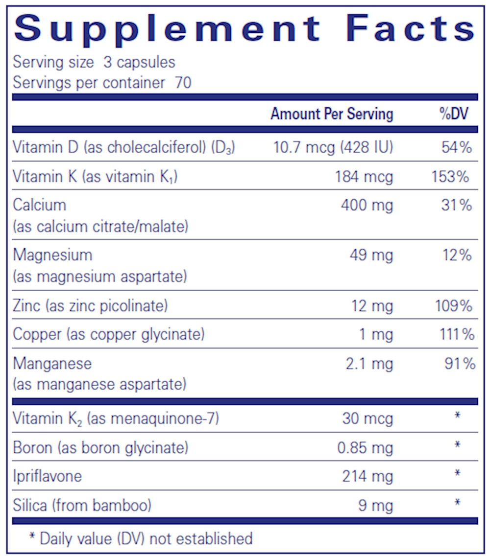 +CAL+ With Ipriflavone (Pure Encapsulations) Supplement Facts