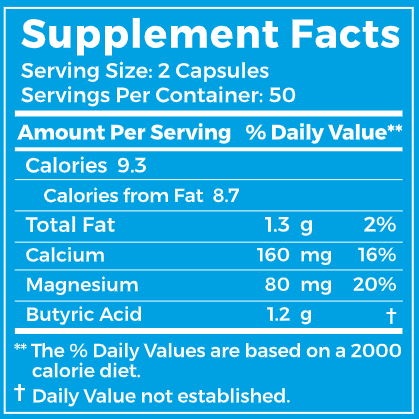 Cal-Mag Butyrate (BodyBio) Supplement Facts