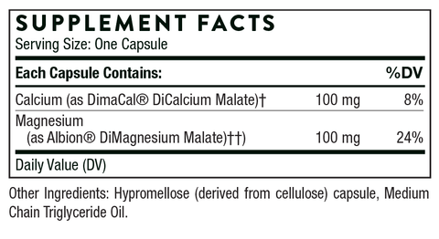 Calcium-Magnesium Malate (Thorne) Supplement Facts