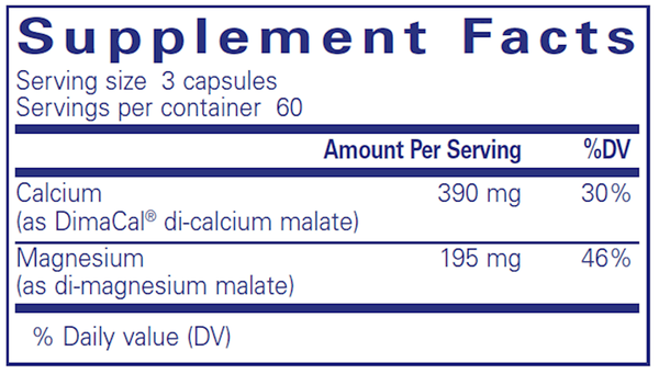 Calcium Magnesium (malate) 2:1 (Pure Encapsulations) Supplement Facts