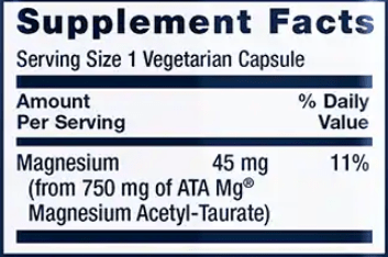 Calm-Mag Magnesium Acetyl Taurinate (Life Extension)