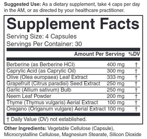 Candikill Nutritional Frontiers supplement facts