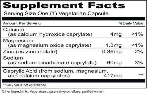 Caprylic Priority (Priority One Vitamins) Supplement Facts