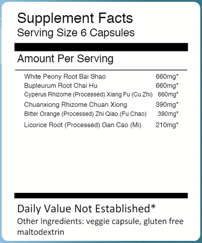 Chai Hu Shu Gan Tang (Treasure of the East) Supplement Facts