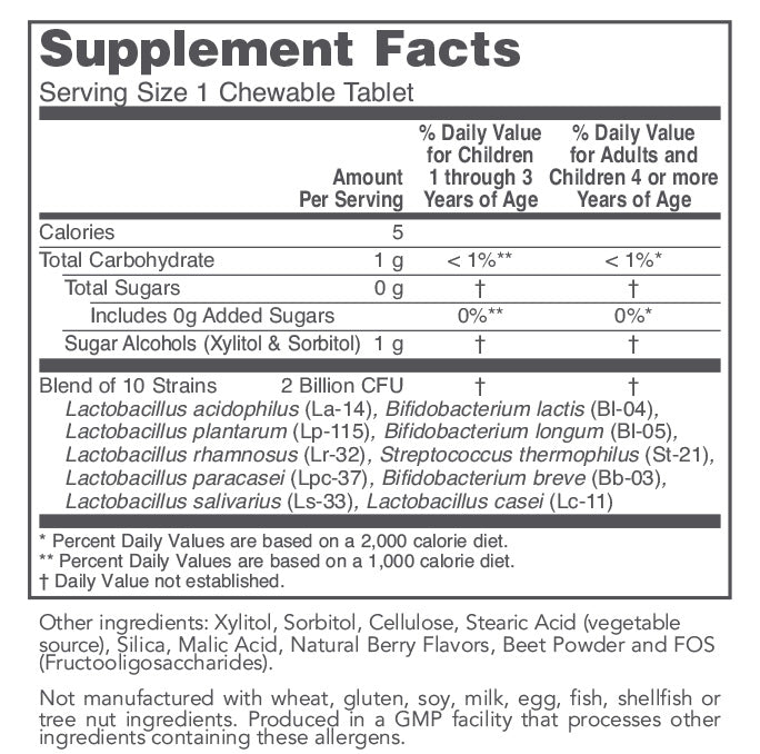 Chewable Probiotic-4 (Protocol for Life Balance)