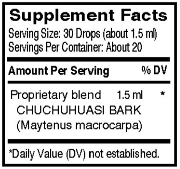 Chuchuhuasi (Energique) Supplement Facts