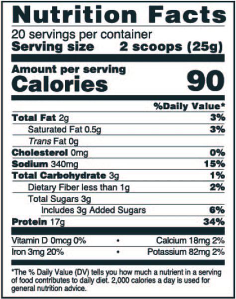 Clean Lean Protein Probiotic Cacao (NuZest) Nutrition Facts