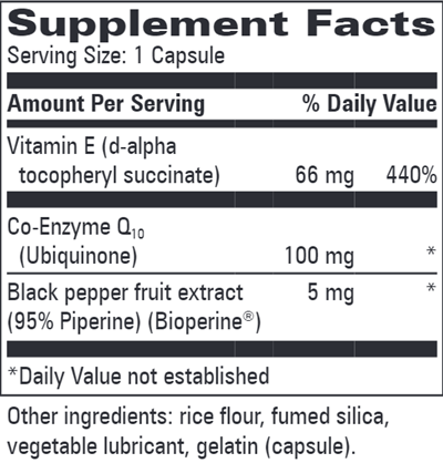 CoQ10 100 mg Plus E (Progressive Labs)