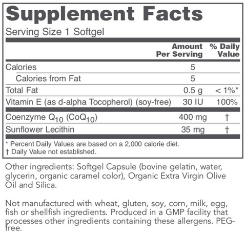 CoQ10 400 mg (Protocol for Life Balance)