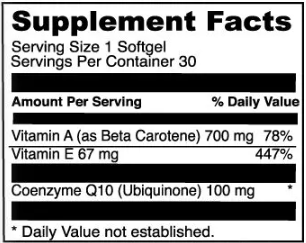 CoQsol 100 mg DaVinci Labs Supplement Facts