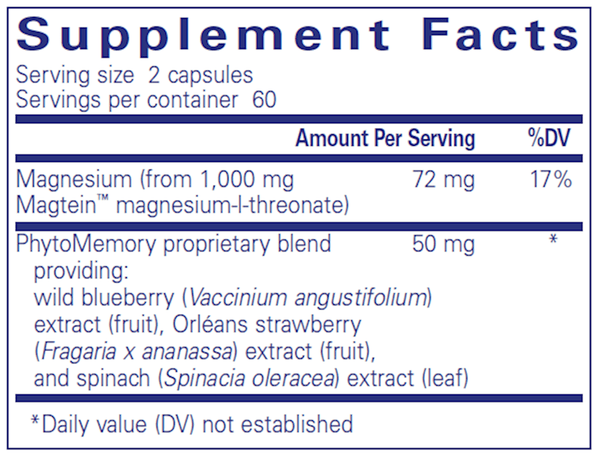 CogniMag (Pure Encapsulations) Supplement Facts