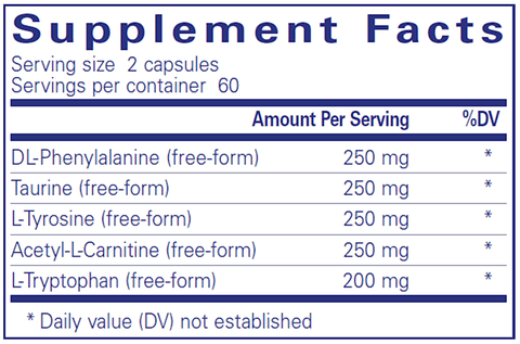 Cognitive Aminos IMPROVED (Pure Encapsulations) Supplement Facts