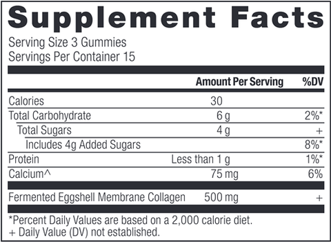 Collagen Peptides Gummies (Ancient Nutrition) Supplement Facts