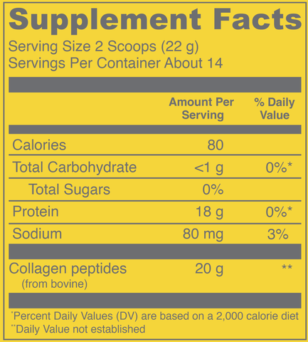 Collagen Peptides Lemon (Vital Proteins) Supplement Facts