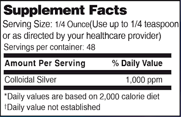 Colloidal Silver 1000 ppm (Drs Advantage) Supplement Facts