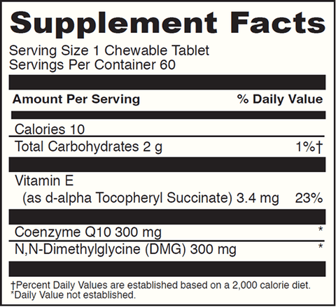 Coq10 Dmg 300/300 DaVinci Labs Supplement Facts