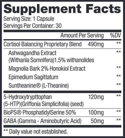 Cortisol Balancer (Dr. Nigma Talib) Supplement Facts