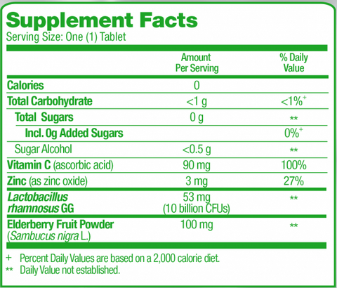 Culturelle Adult Immune Probiotic (I-Health) Supplement Facts