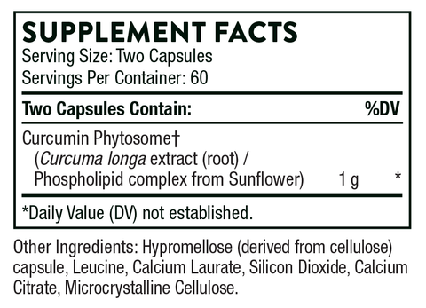 Curcumin Phytosome Supplement Facts