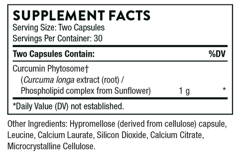 Curcumin Phytosome Supplement Facts
