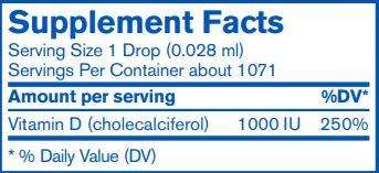 D3 1000 Drops (Pharmax) Supplement Facts