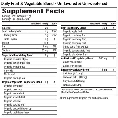Daily Fruit & Vegetable Blend (Unflavored) (EquiLife)
