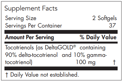 Delta-Fraction Tocotrienols (Nutricology) Supplement Facts