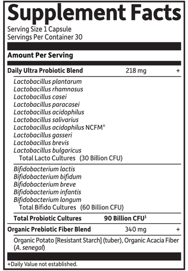 Dr. Formulated Once Daily Ultra (Garden of Life) Supplement Facts