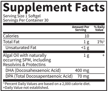 Dr. Formulated Prenatal DHA Vegan (Garden of Life) Supplement Facts