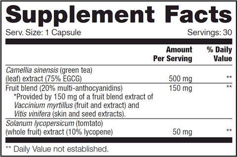 EGCG SAP (NFH Nutritional Fundamentals) Supplement Facts