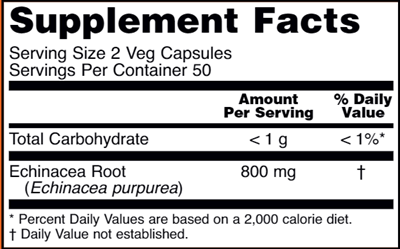 Echinacea Root - 100 Capsules (NOW)