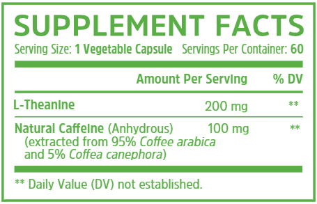 Energy + Focus (ZHOU Nutrition) Supplement Facts