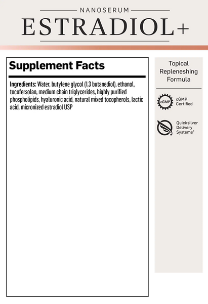 Estradiol+ Topical Replenishing Serum Quicksilver Scientific
