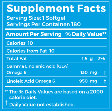 Evening Primrose Oil Capsules 120ct Supplement Facts
