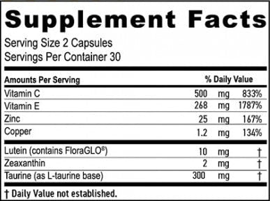 Eye Formula (Maxivision) Supplement Facts