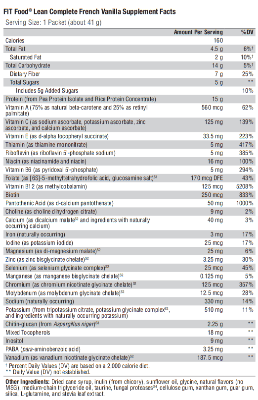 FIT Food Lean Complete French Vanilla (Xymogen)