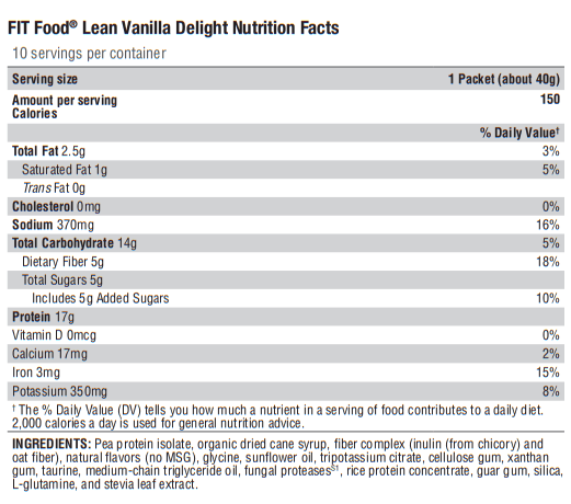 FIT Food Lean Vanilla Delight (Xymogen)