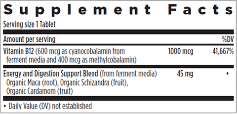 Fermented Vitamin B12 Complex (New Chapter) Supplement Facts