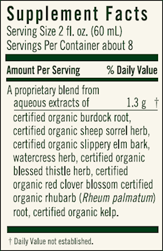 Flor-Essence Liquid Tea Blend (Flora) Supplement Facts