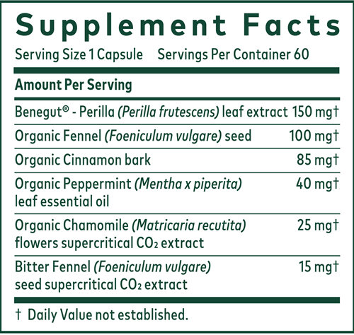 GI BFF (Gaia Herbs Professional Solutions) supplement facts
